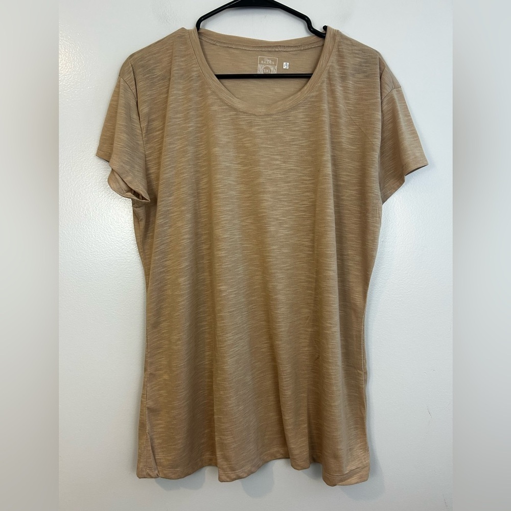 NWT Sexy Basic's Lightweight Casual Tan Short Sleeve Yoga Top/T-Shirt Size 3X